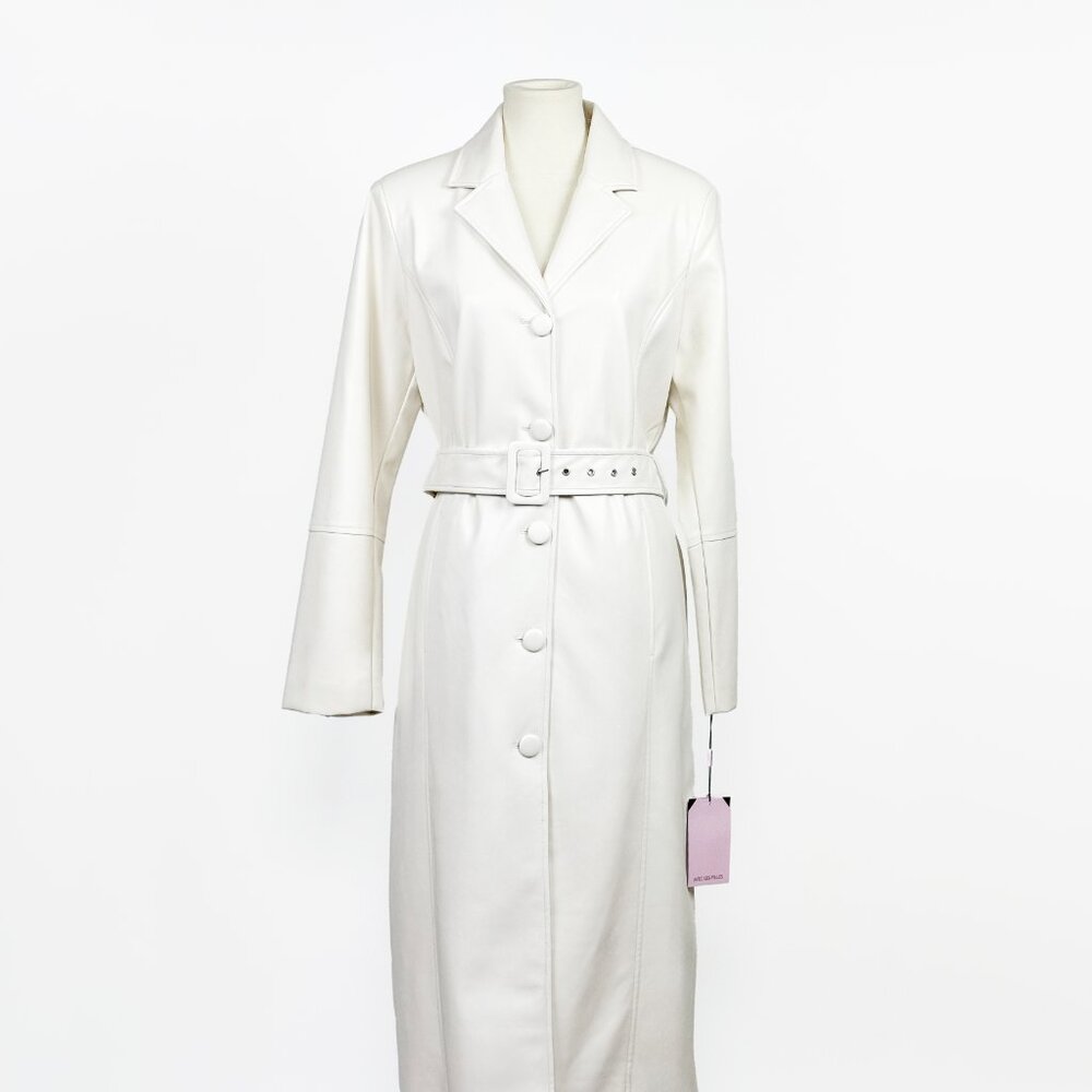 Avec Les Filles | Faux Leather Belted Long Coat | NWT - Picture 6 of 12
